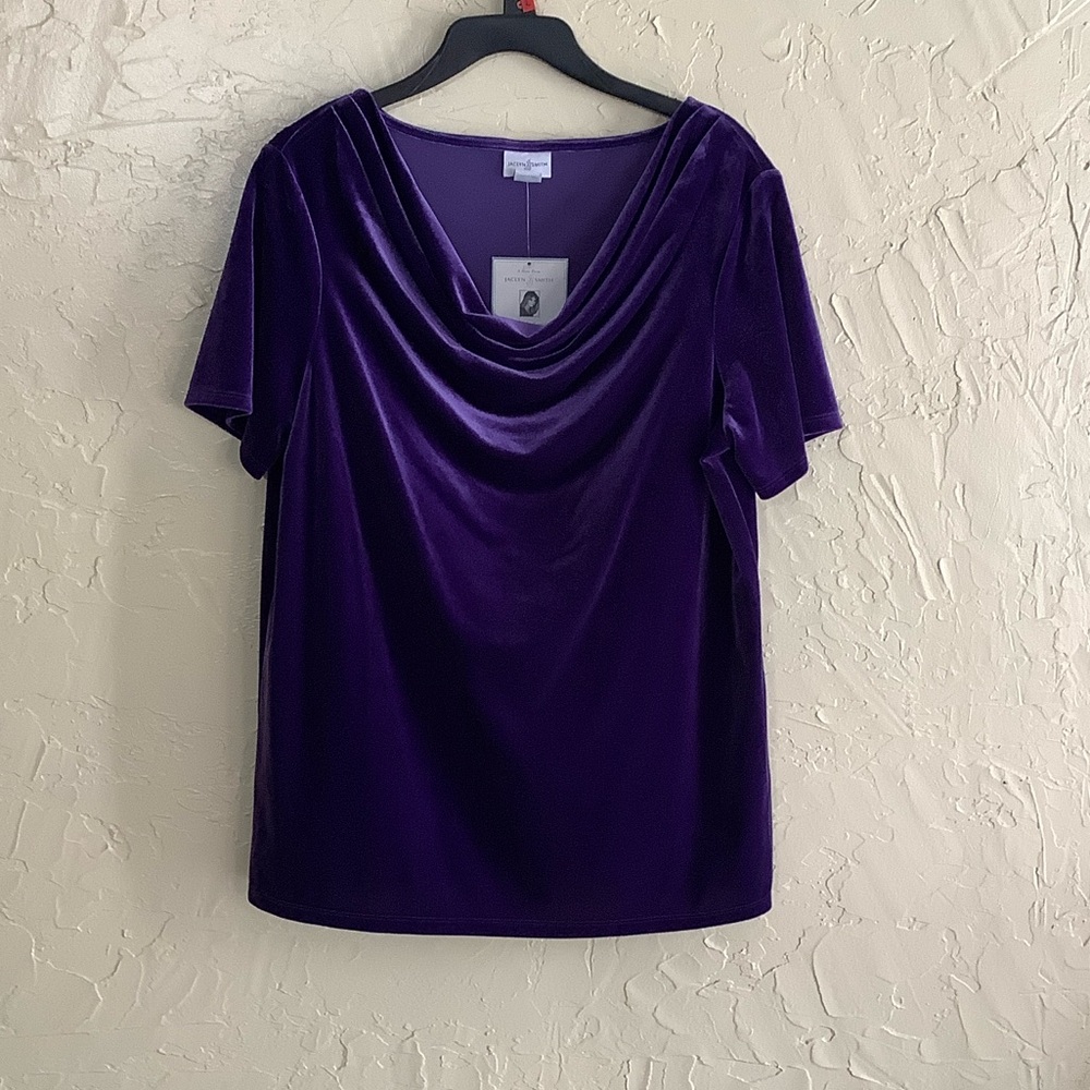 Jaclyn Smith Deep Purple Velvet Top